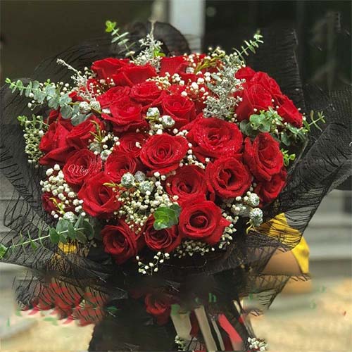 bo hoa hong sinh nhat   hb125